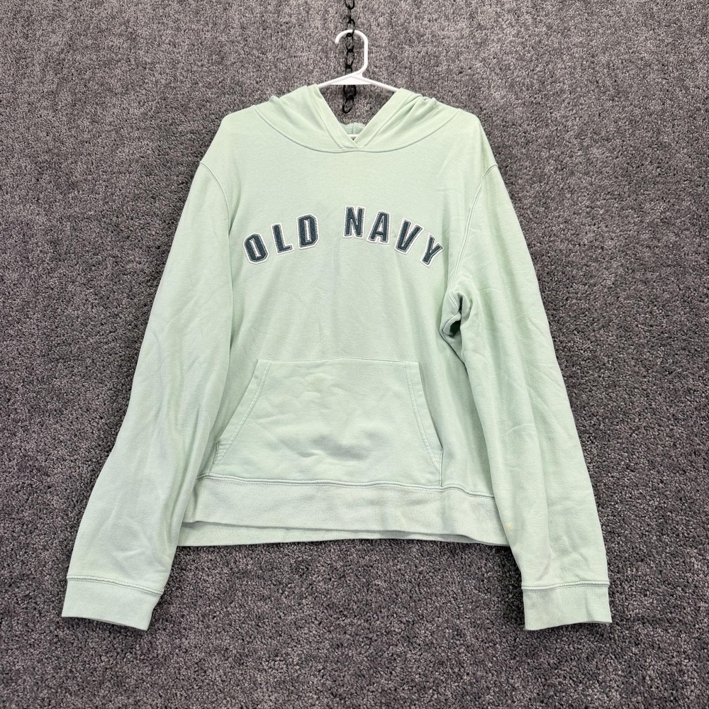 Old Navy Hoodie Womens XL Green Fleece Pullover Old Navy Logo Kangaroo Pocket